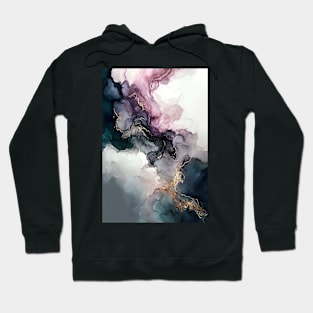 Stormy Wine Hues - Abstract Alcohol Ink Art Hoodie